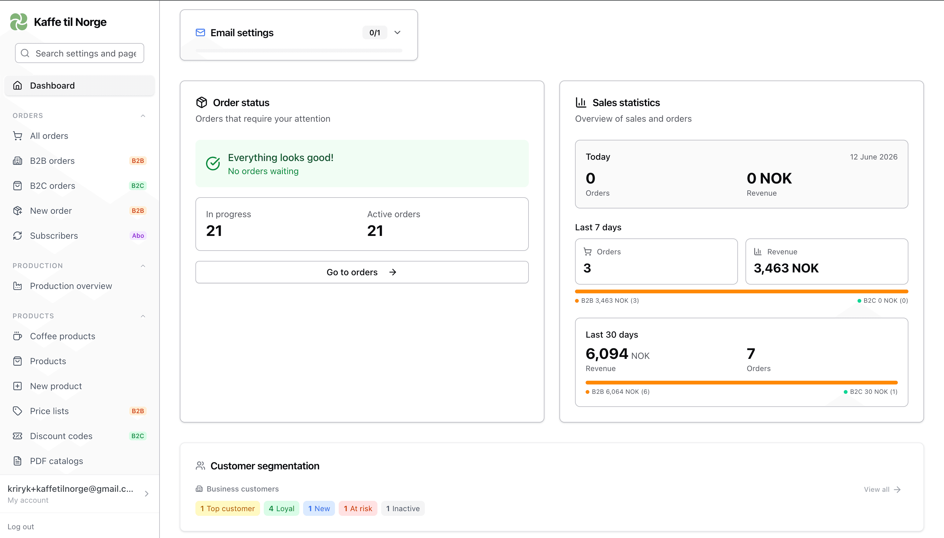 Coffee Roast Platform Dashboard